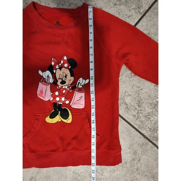 Disney Parks Walt Disney Minnie Mouse Red Sweater Sweatshirt Child's XL Wdw - Picture 3 of 13